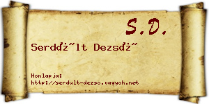 Serdült Dezső névjegykártya